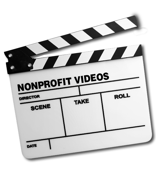 A production slates that says nonprofit video.